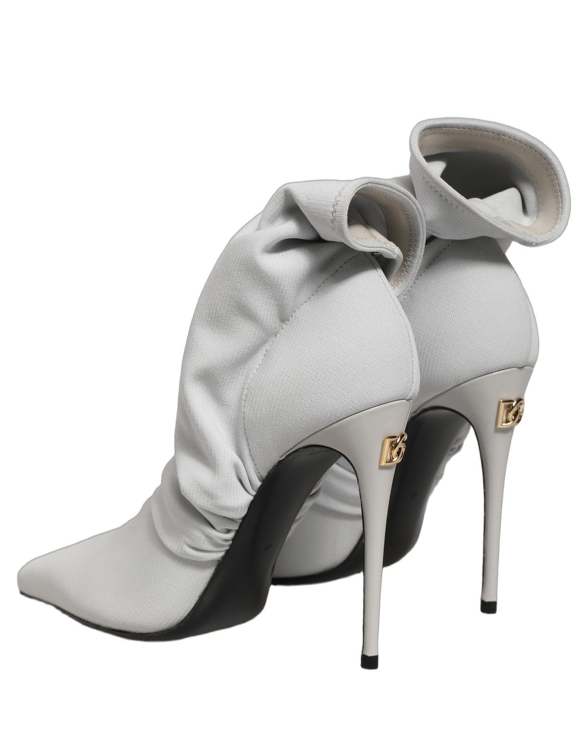 Dolce & Gabbana Gray Stretch Socks Heels Ankle Boots Women's Shoes