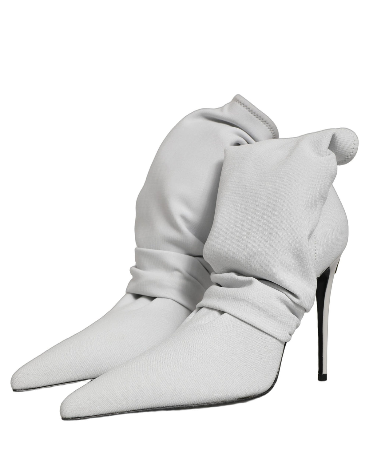 Dolce & Gabbana Gray Stretch Socks Heels Ankle Boots Women's Shoes