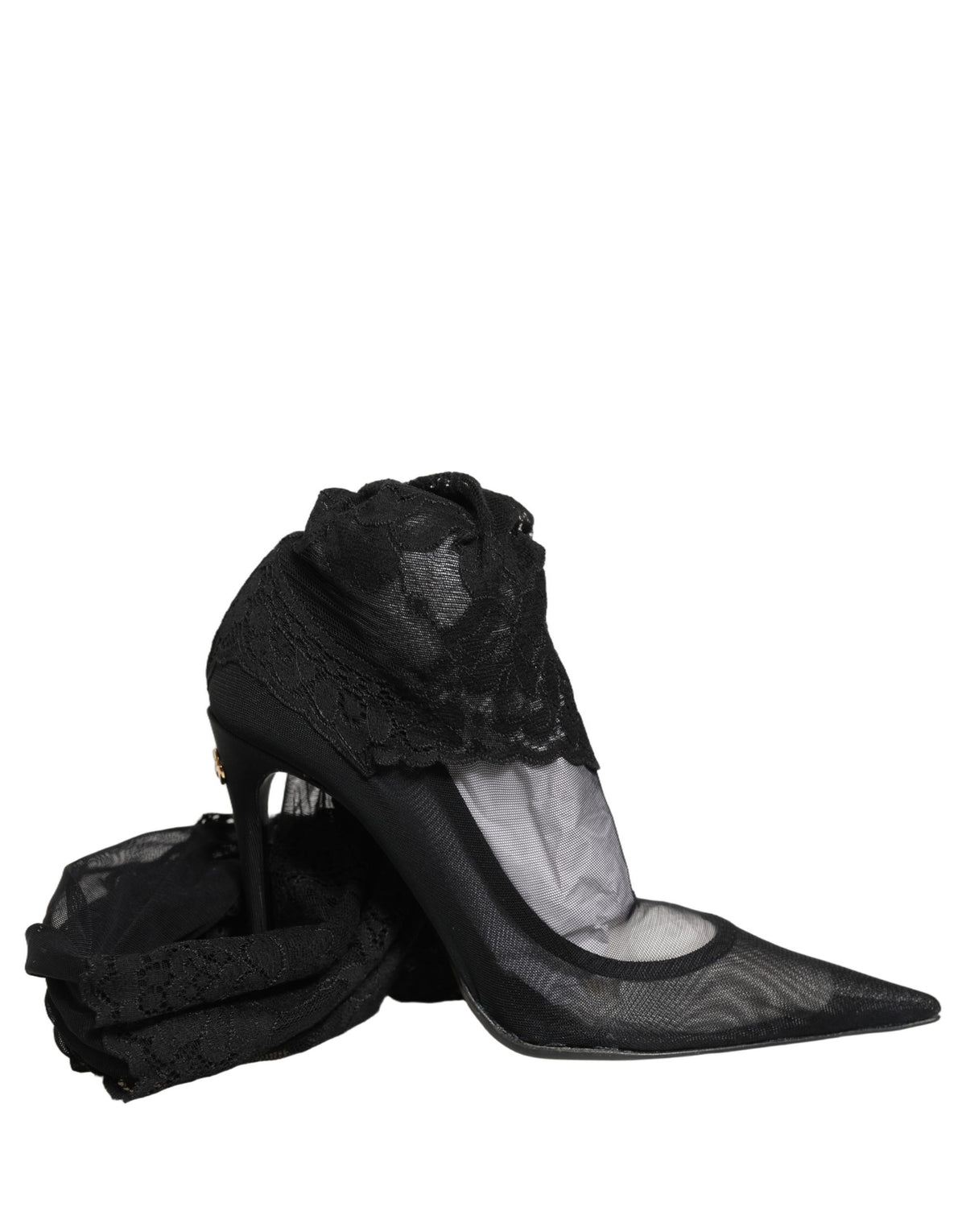 Dolce & Gabbana Black Over The Knee Sock Pumps Boots Women's Shoes
