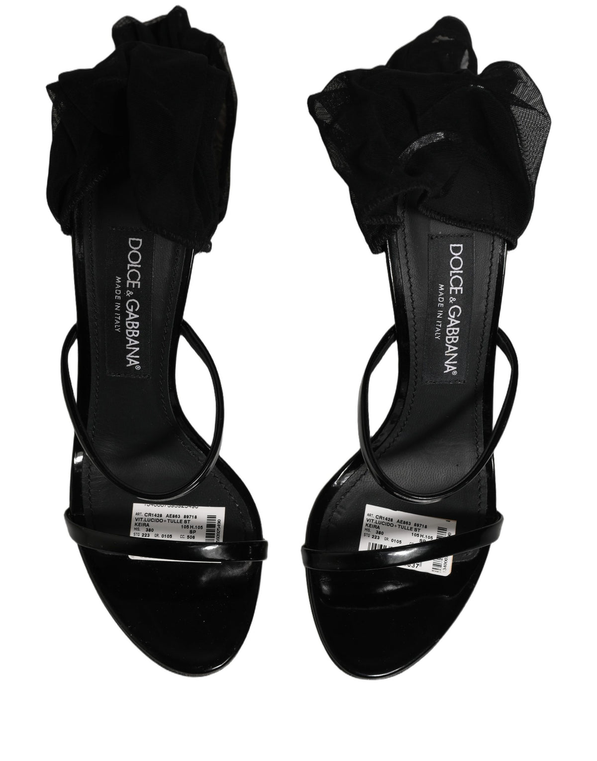 Dolce & Gabbana Stiletto Sandals Socks Knee High Boots Women's Black