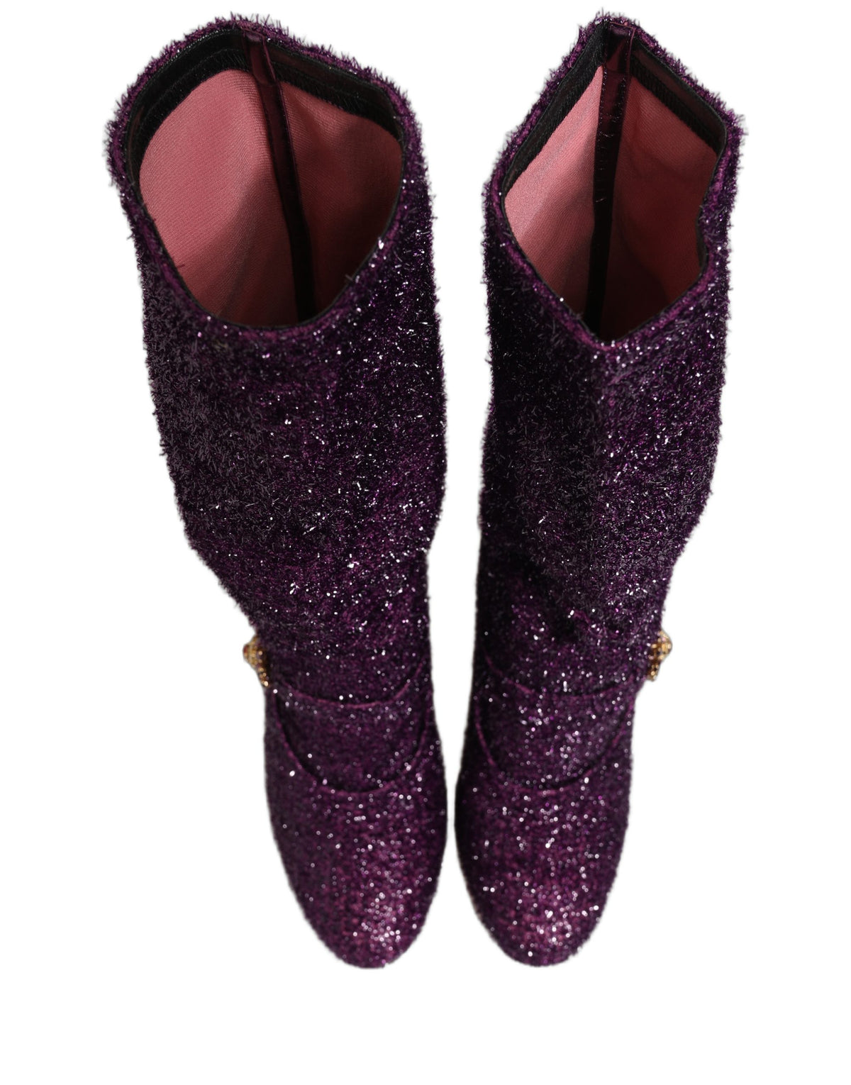 Dolce & Gabbana Purple Crystal Lurex Fantasy Boots Women's Shoes (Pre-Owned)