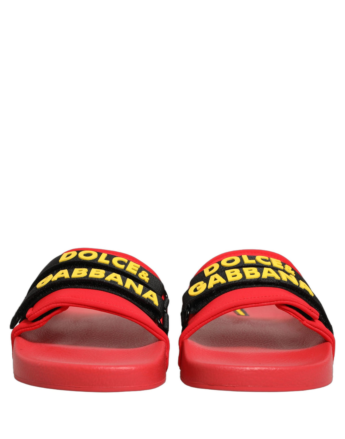 Dolce & Gabbana Red Neoprene Slides Flats Beachwear Women's Shoes