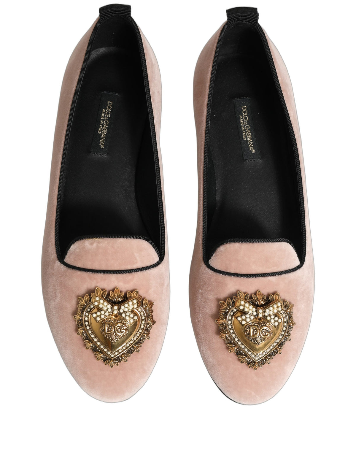 Dolce & Gabbana Pink Velvet Devotion Loafers Flats Women's Shoes (Pre-Owned)