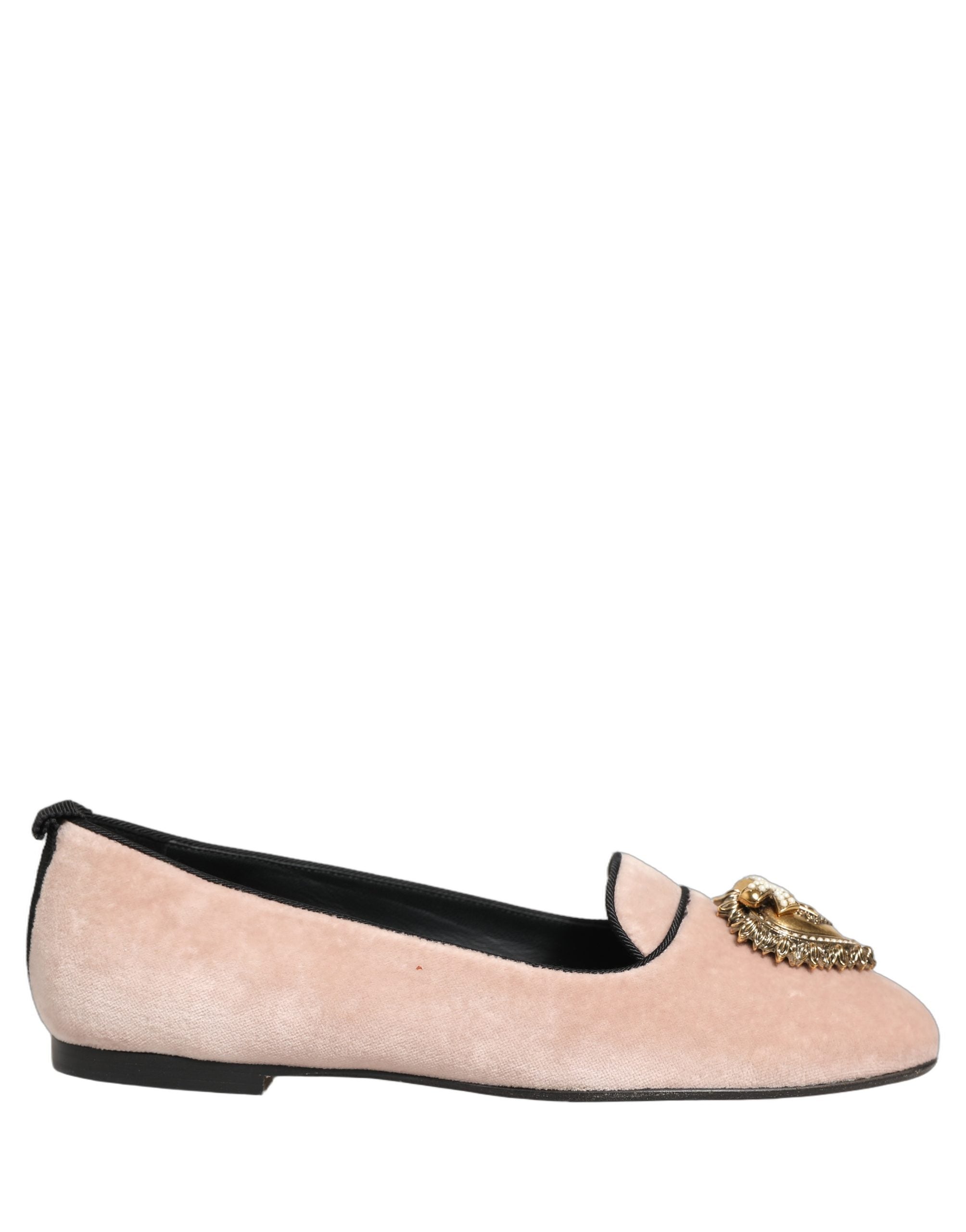 Dolce & Gabbana Pink Velvet Devotion Loafers Flats Women's Shoes