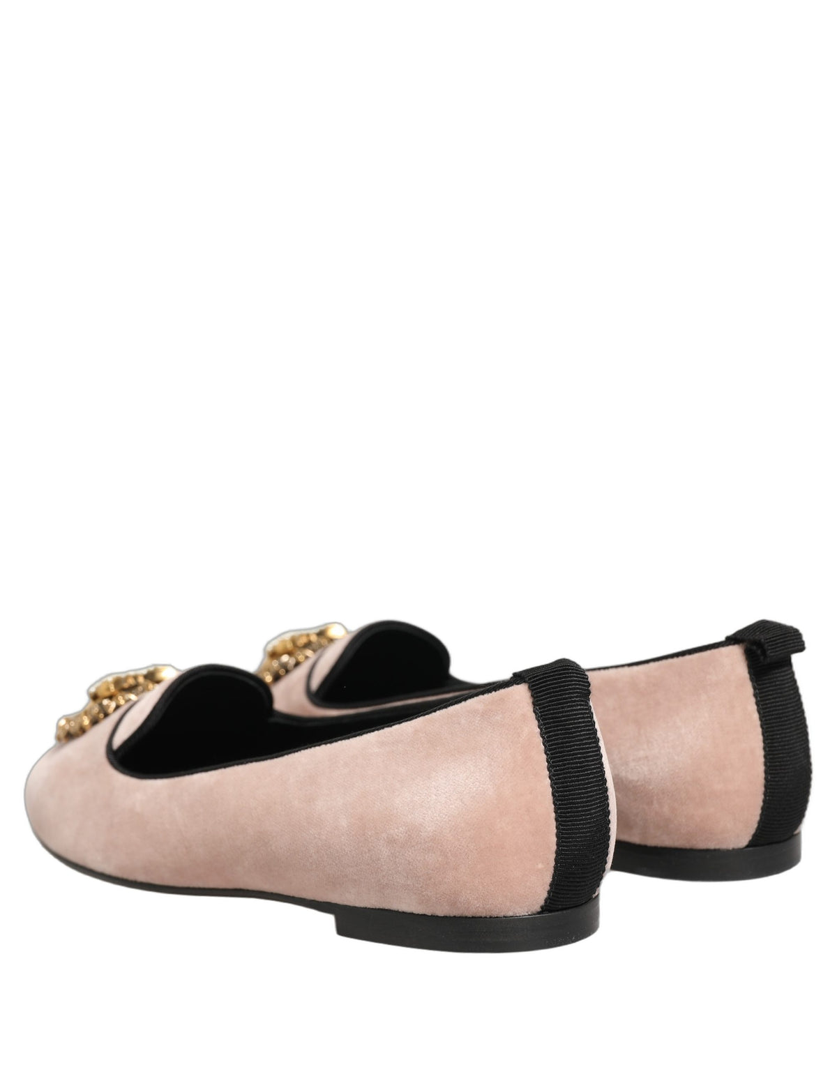 Dolce & Gabbana Pink Velvet Devotion Loafers Flats Women's Shoes
