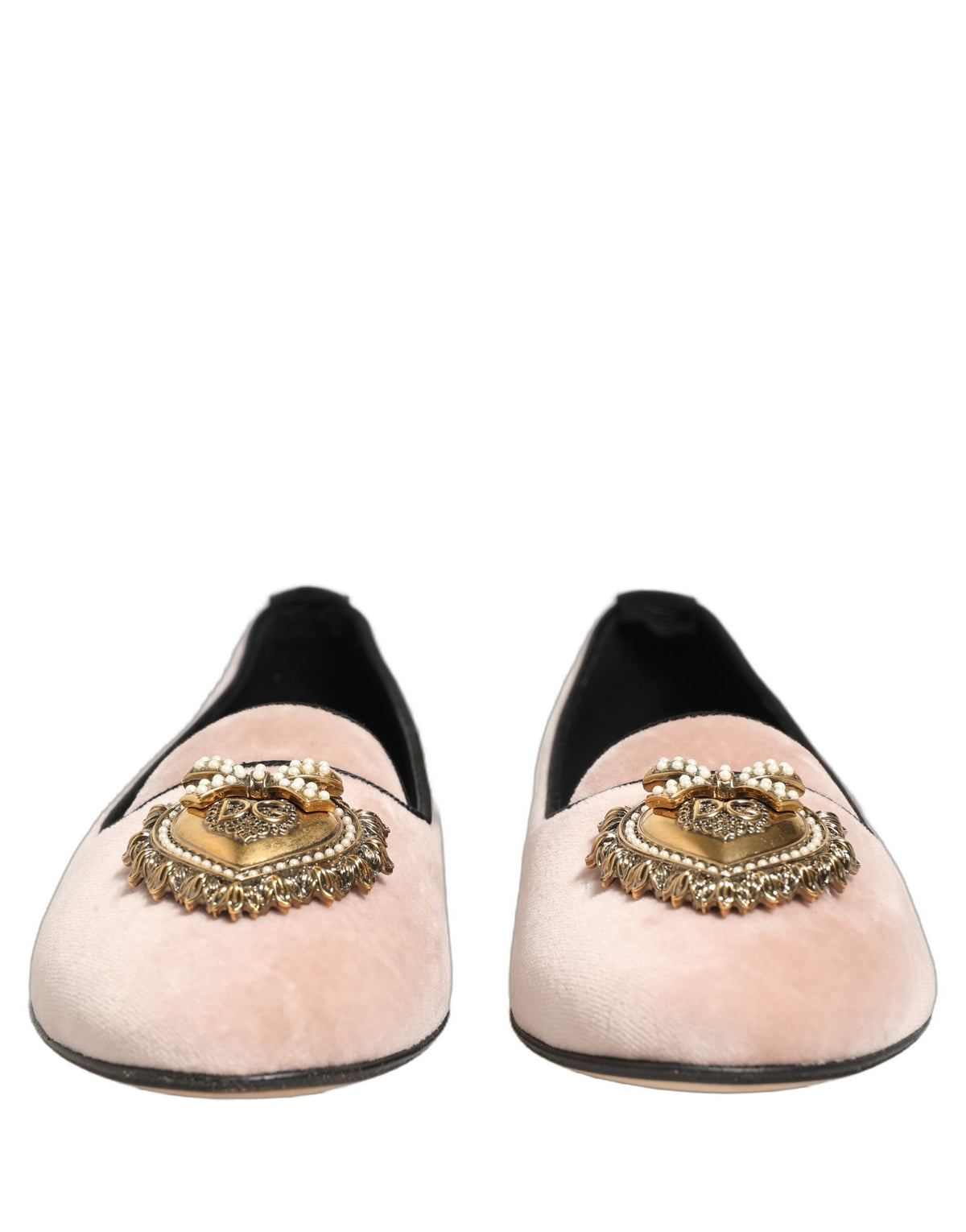Dolce & Gabbana Pink Velvet Devotion Loafers Flats Women's Shoes