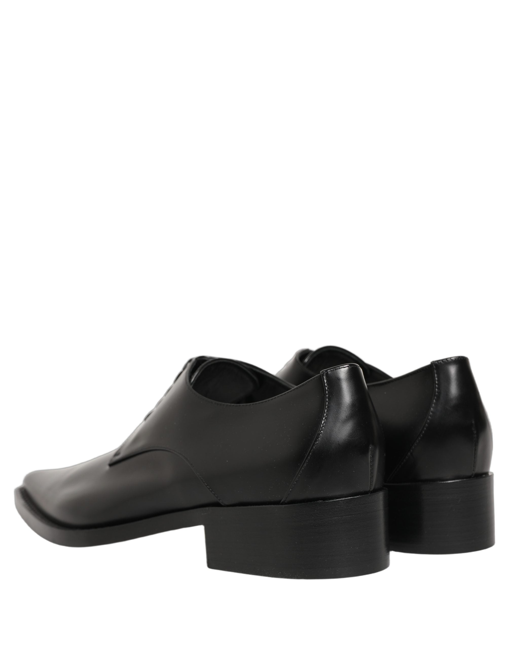 Dolce & Gabbana Black Leather Lace Up Derby Dress Women's Shoes