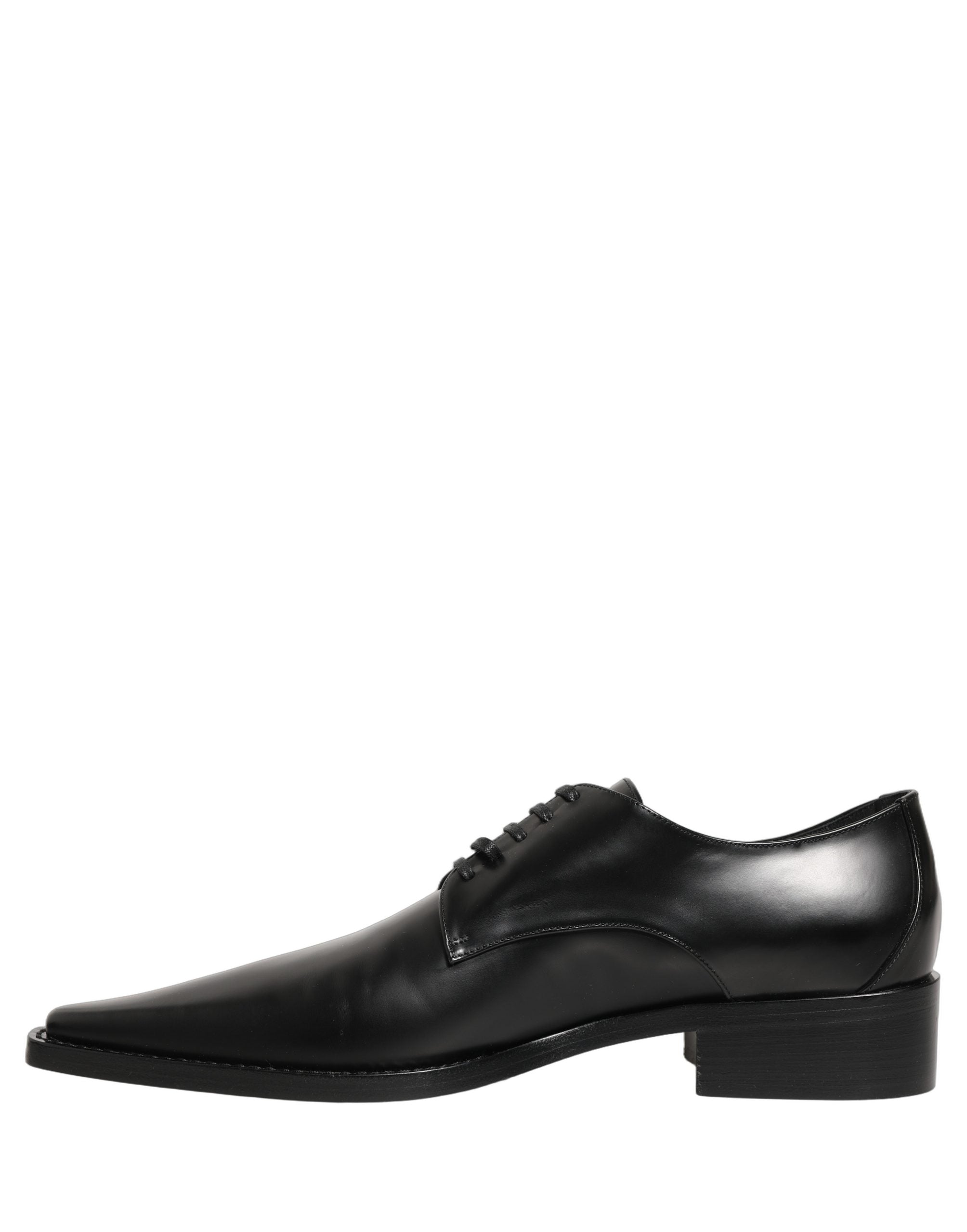 Dolce & Gabbana Black Leather Lace Up Derby Dress Women's Shoes