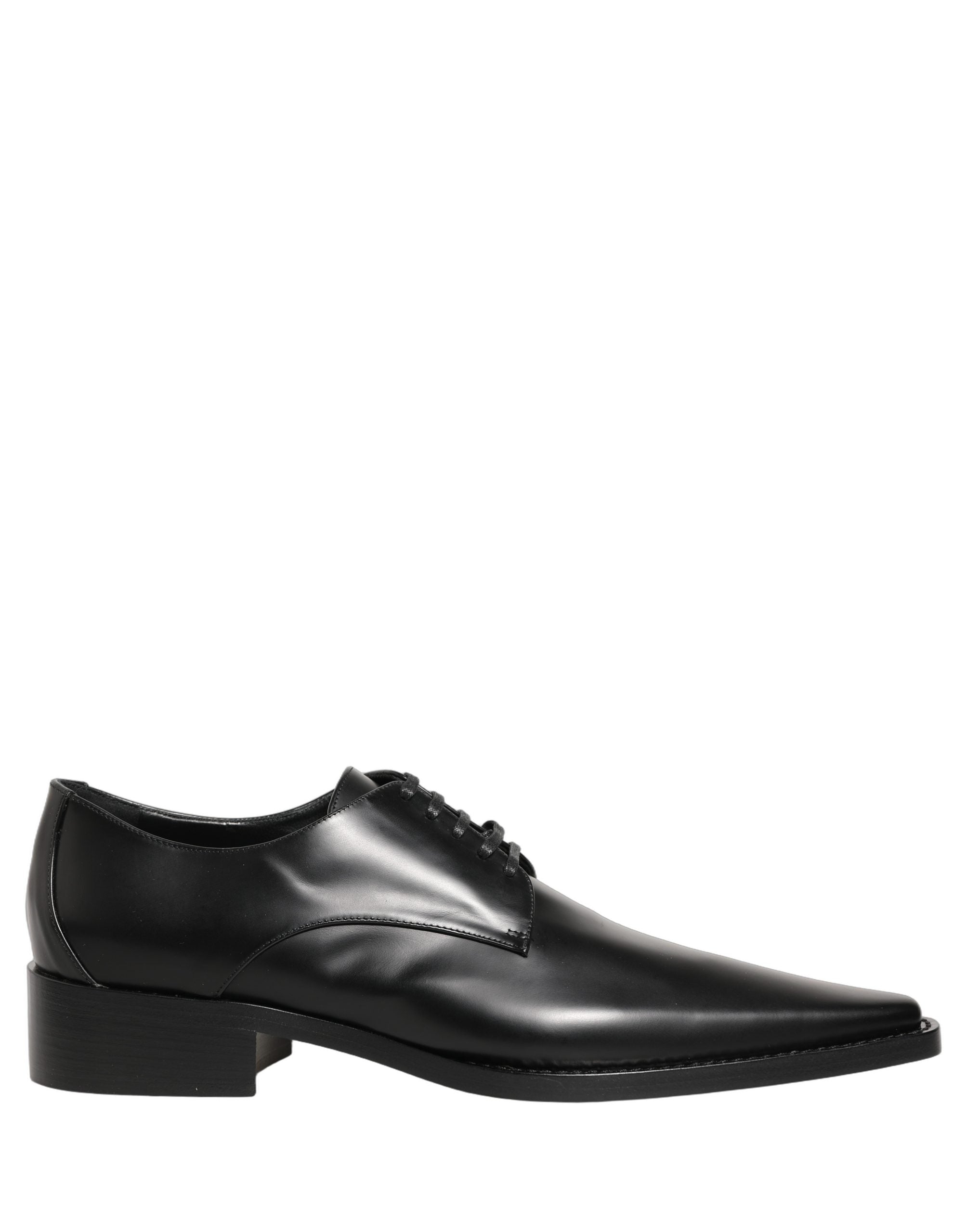 Dolce & Gabbana Black Leather Lace Up Derby Dress Women's Shoes