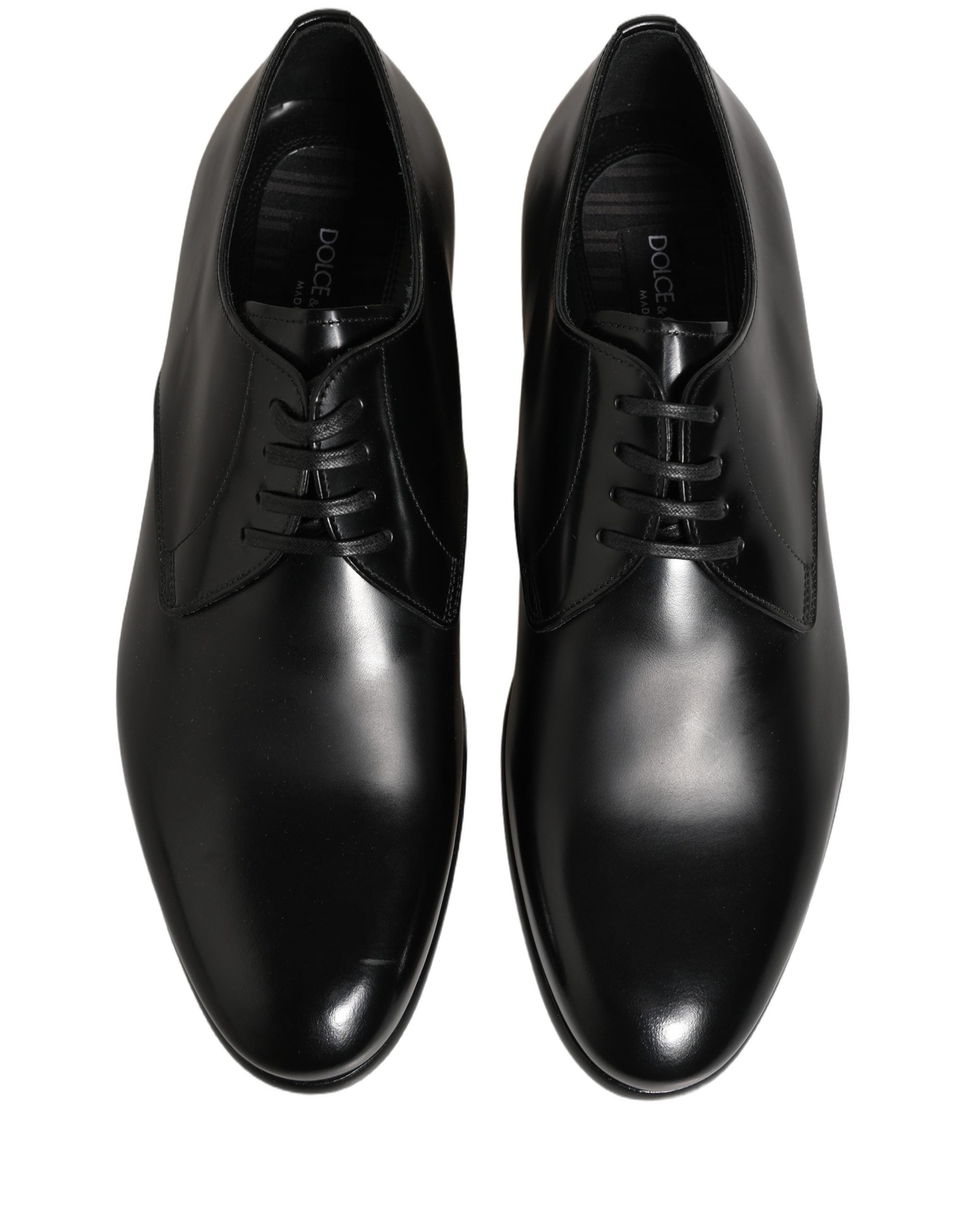Dolce & Gabbana Black Leather Lace Up Derby Dress Women's Shoes