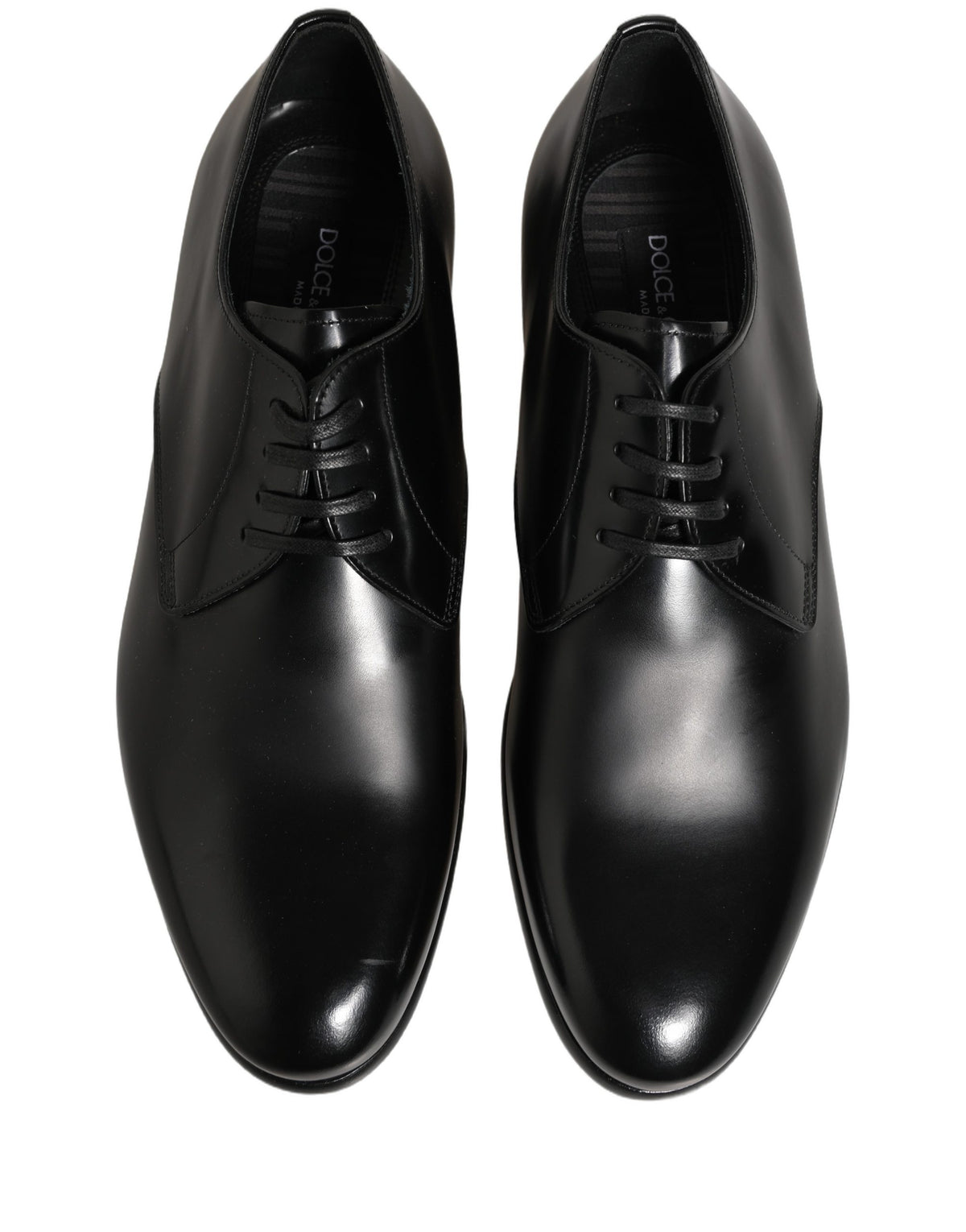 Dolce & Gabbana Black Leather Lace Up Derby Dress Women's Shoes