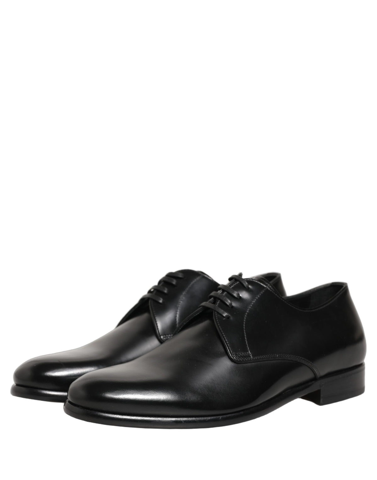Dolce & Gabbana Black Leather Lace Up Derby Dress Women's Shoes
