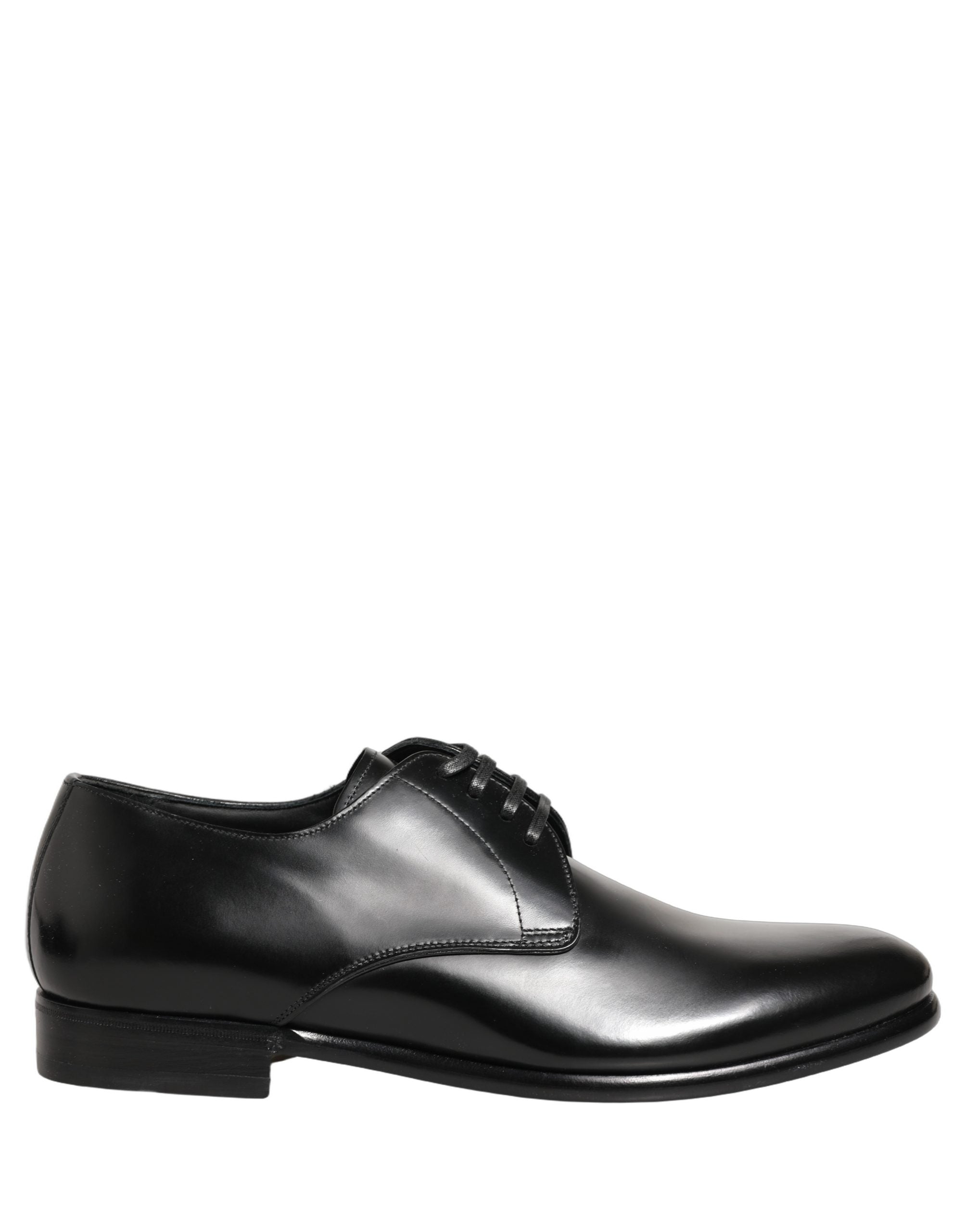 Dolce & Gabbana Black Leather Lace Up Derby Dress Women's Shoes
