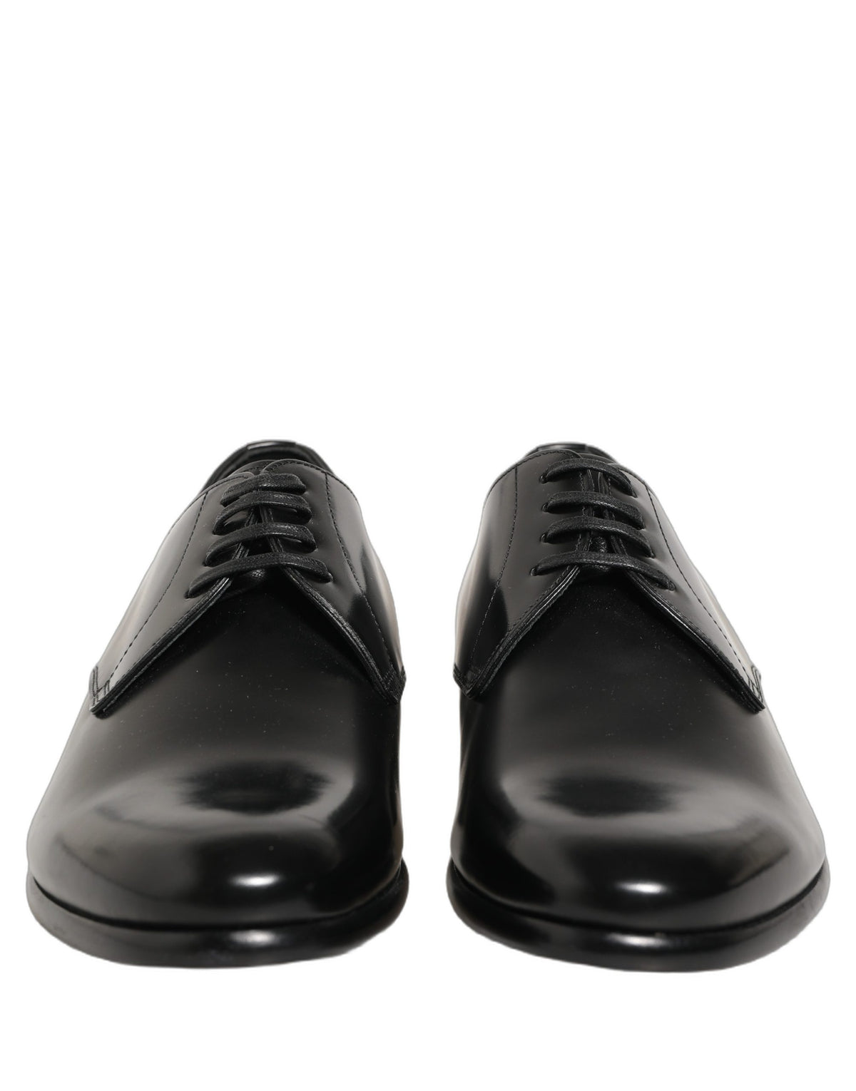 Dolce & Gabbana Black Leather Lace Up Derby Dress Women's Shoes