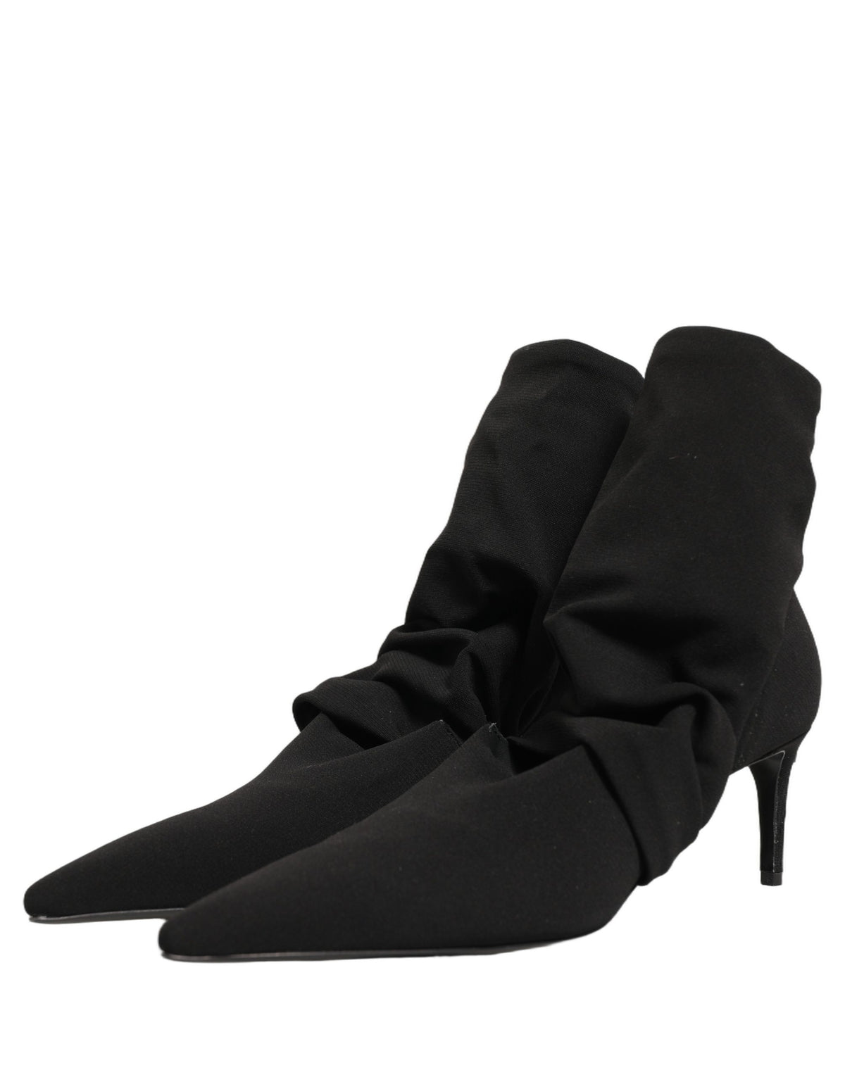Dolce & Gabbana Black Stretch Socks Heels Ankle Boots Women's Shoes
