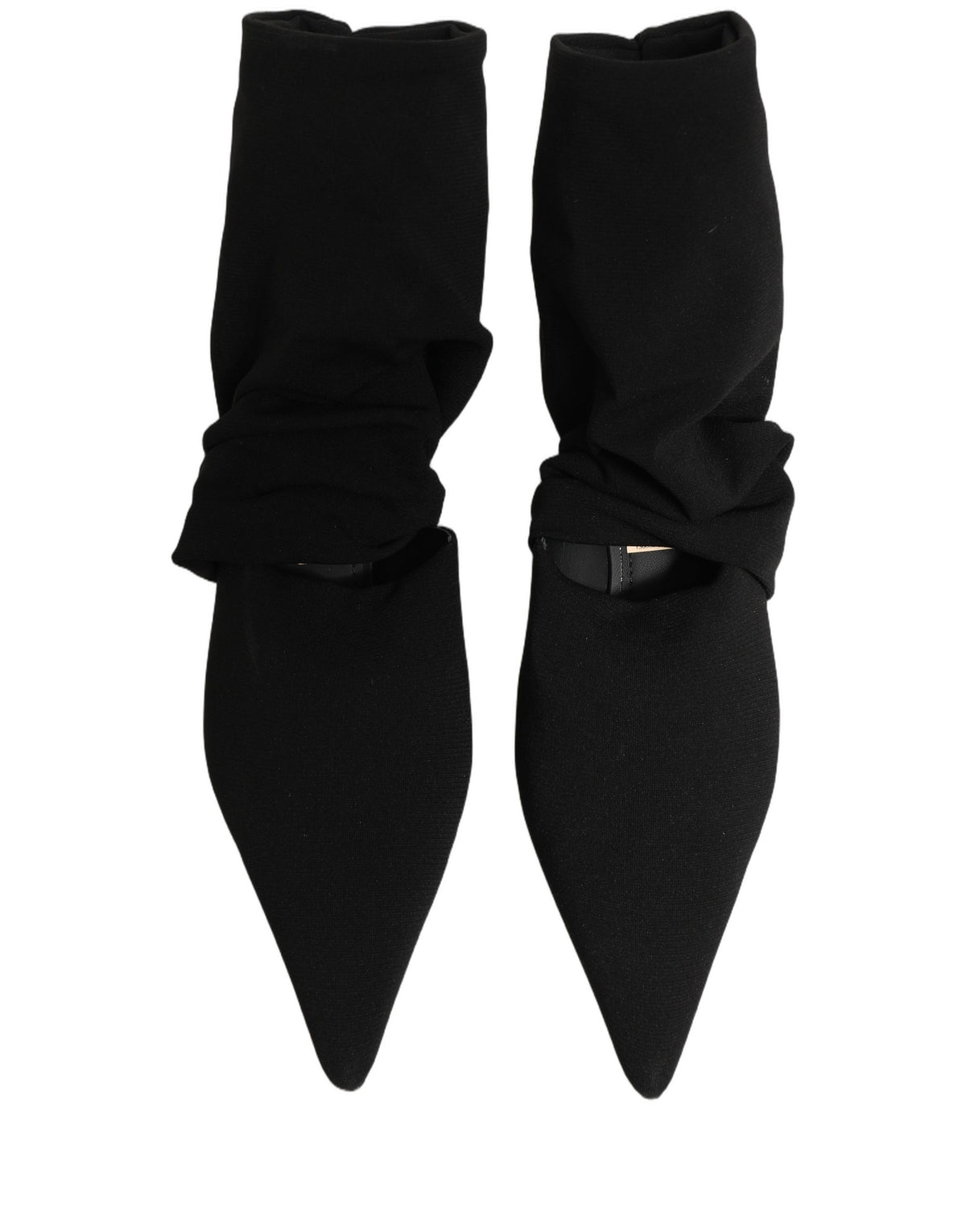 Dolce & Gabbana Black Stretch Socks Heels Ankle Boots Women's Shoes