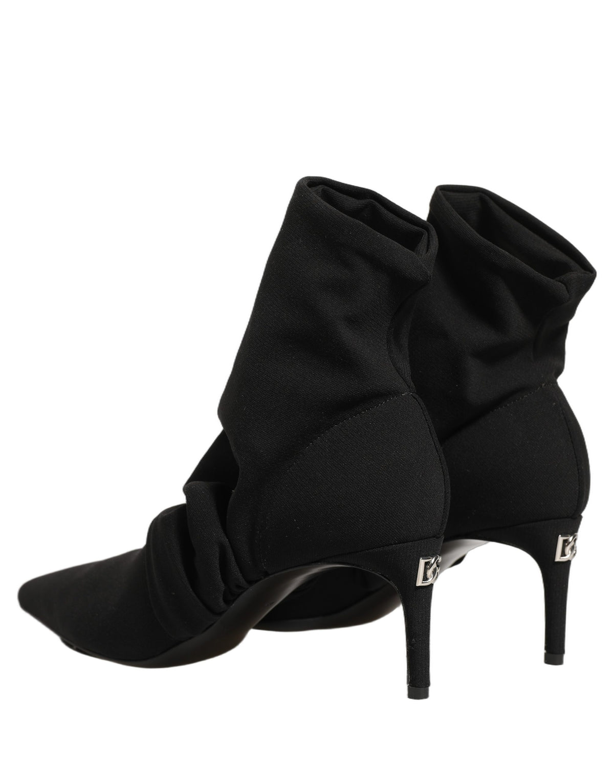 Dolce & Gabbana Black Stretch Socks Heels Ankle Boots Women's Shoes