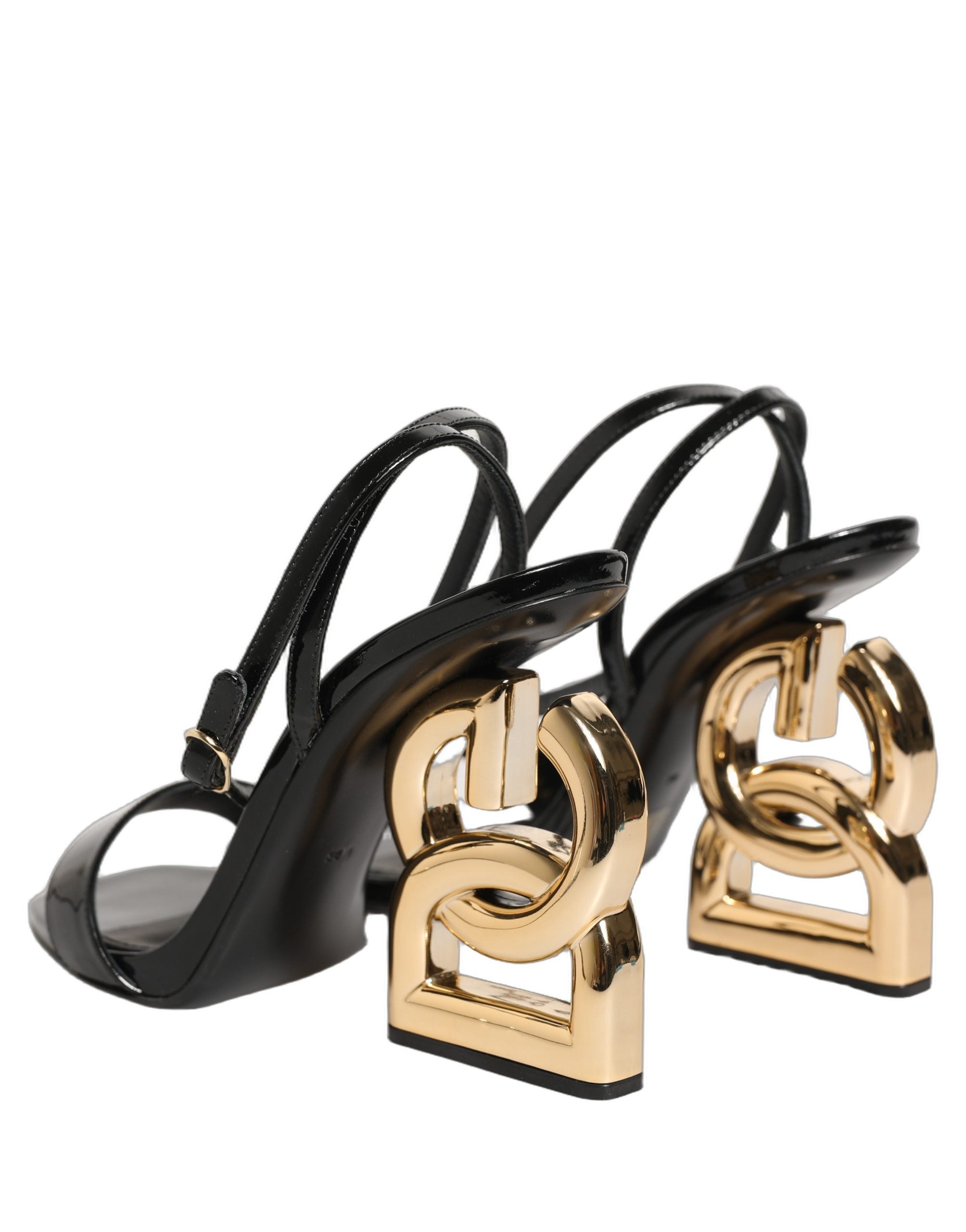 Dolce & Gabbana Black Leather Ankle Strap Heels Sandals Women's Shoes (Pre-Owned)