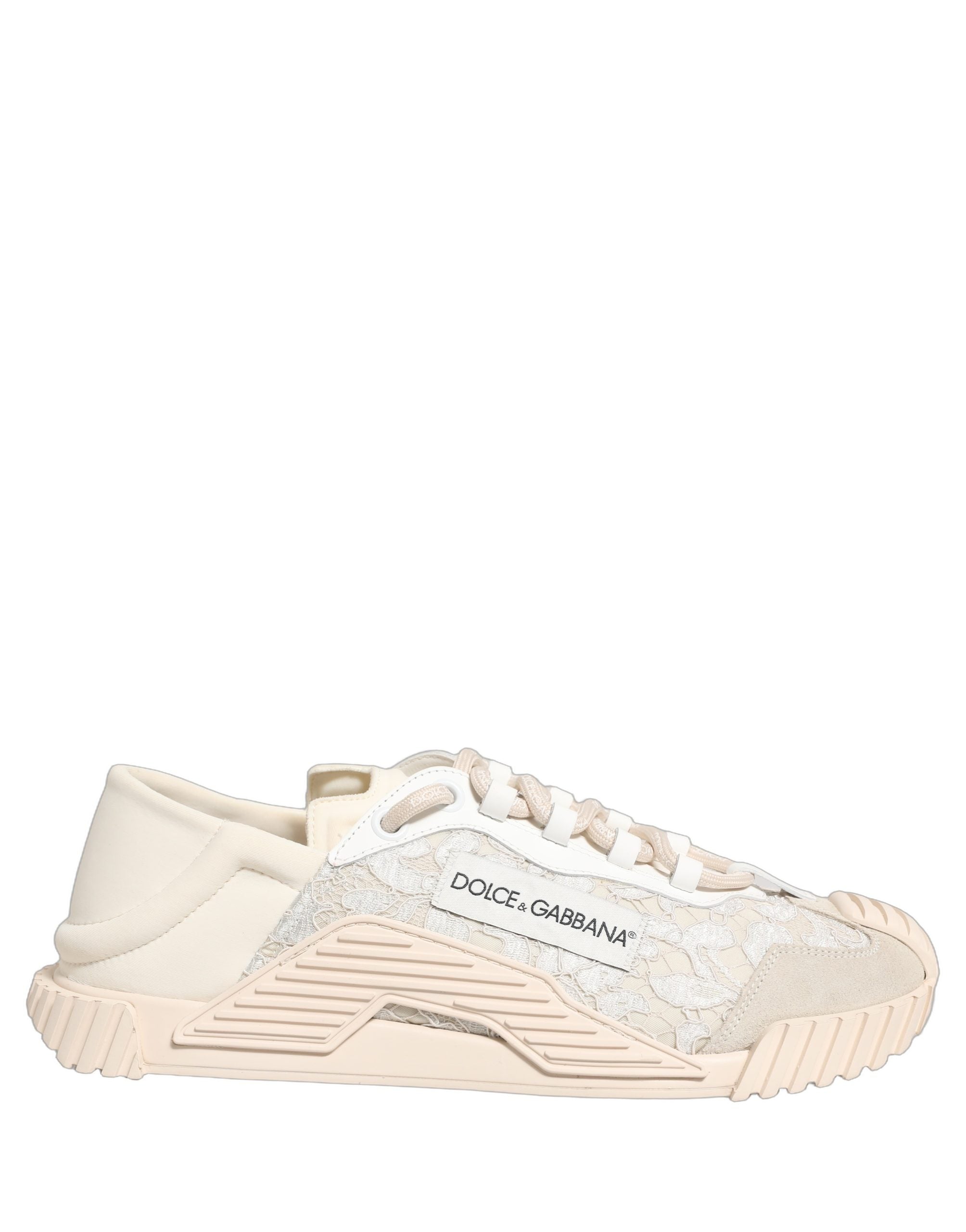 Dolce & Gabbana White Lace NS1 Low Top Sneaker Sports Women's Shoes