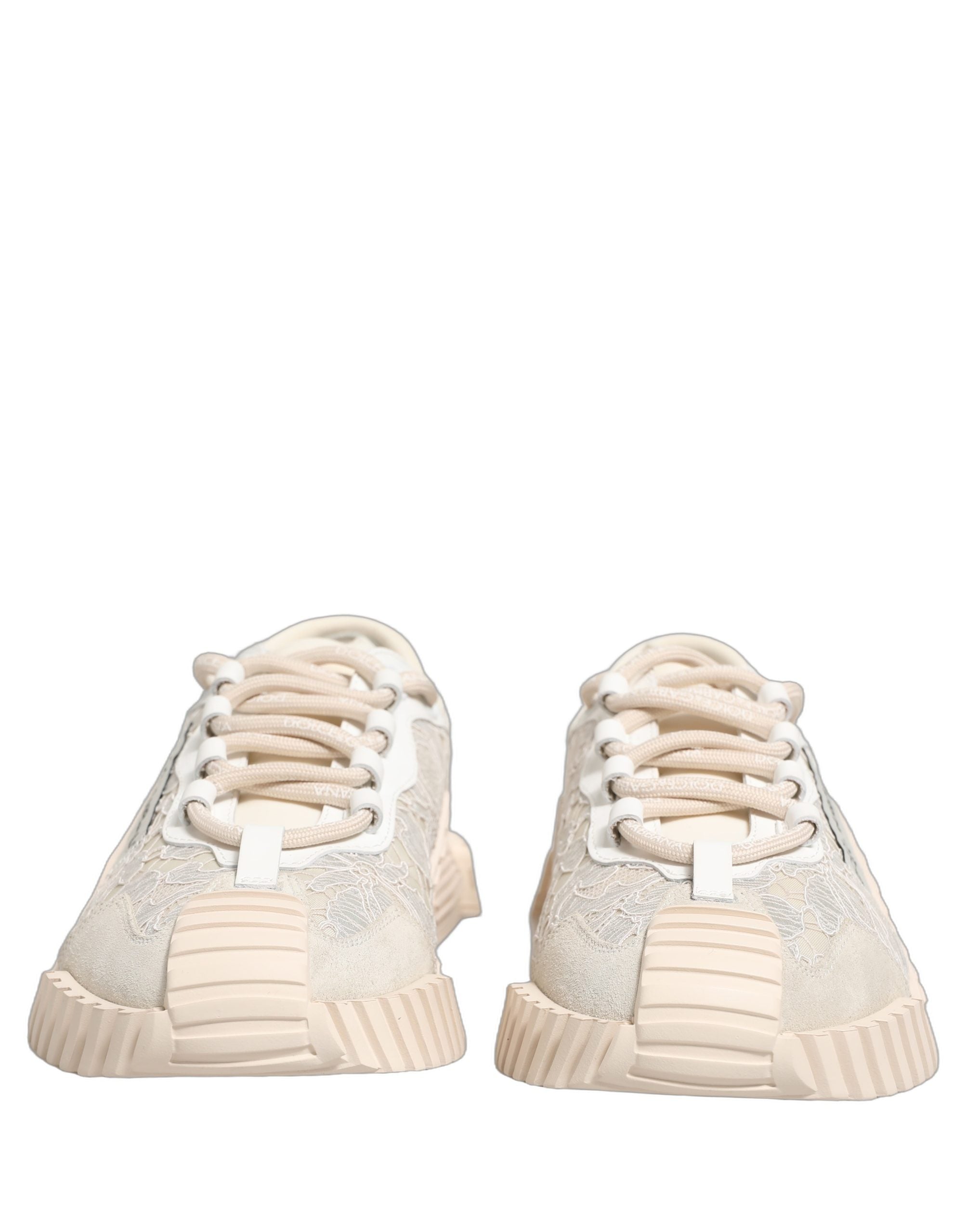 Dolce & Gabbana White Lace NS1 Low Top Sneaker Sports Women's Shoes