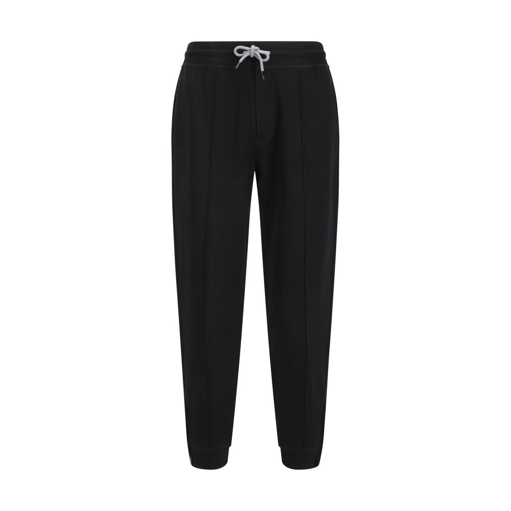 Brunello Cucinelli Black Cotton Joggers (Workout Men's Pants)