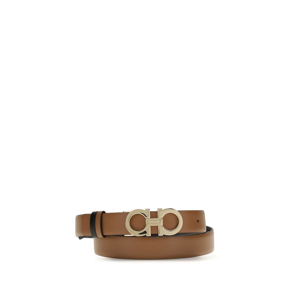 Ferragamo Brown Calf Leather Bos Taurus Regular Women's Belt