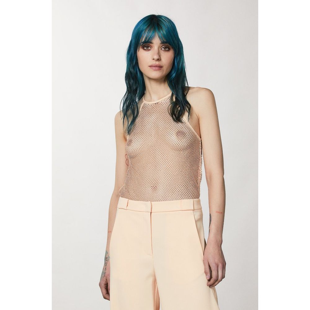 Patrizia Pepe Pink Polyester Tank Women's Tops