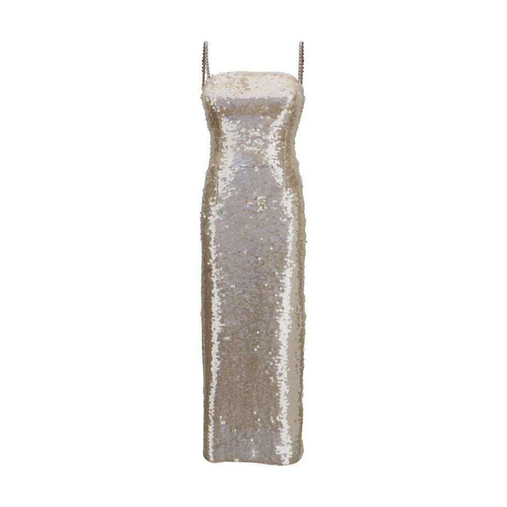 Nissa Gold Nylon Cocktail Women's Dress