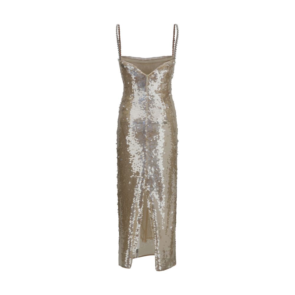 Nissa Gold Nylon Cocktail Women's Dress