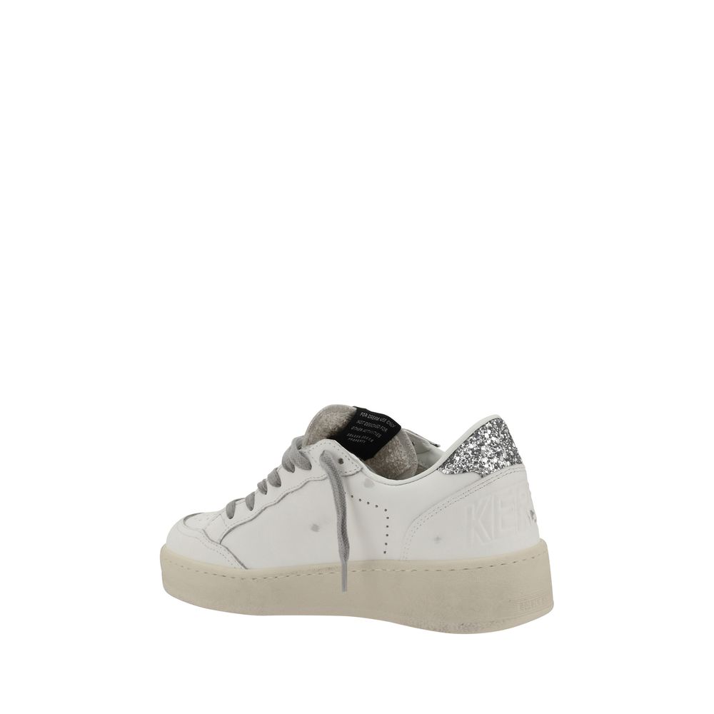 Golden Goose Silver Calf Leather Bos Taurus Low Top Women's Sneakers