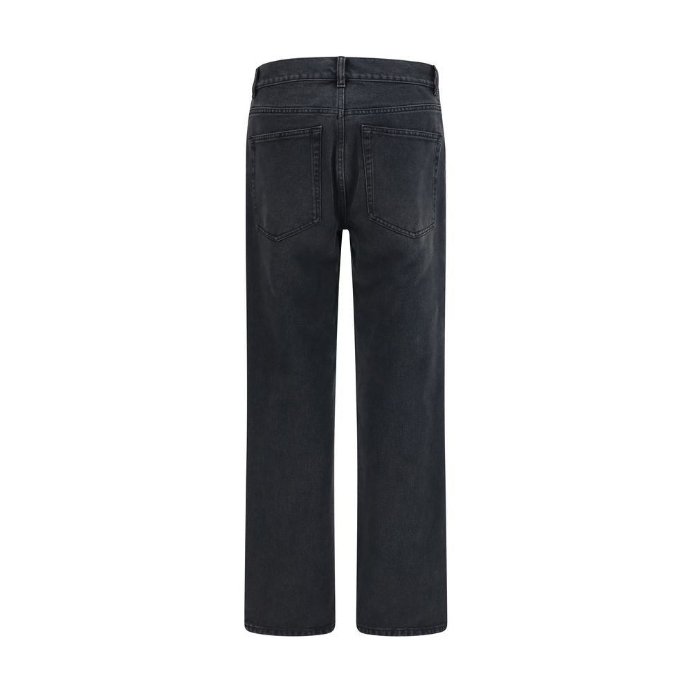 The Row Black Cotton Straight-Leg Women's Jeans