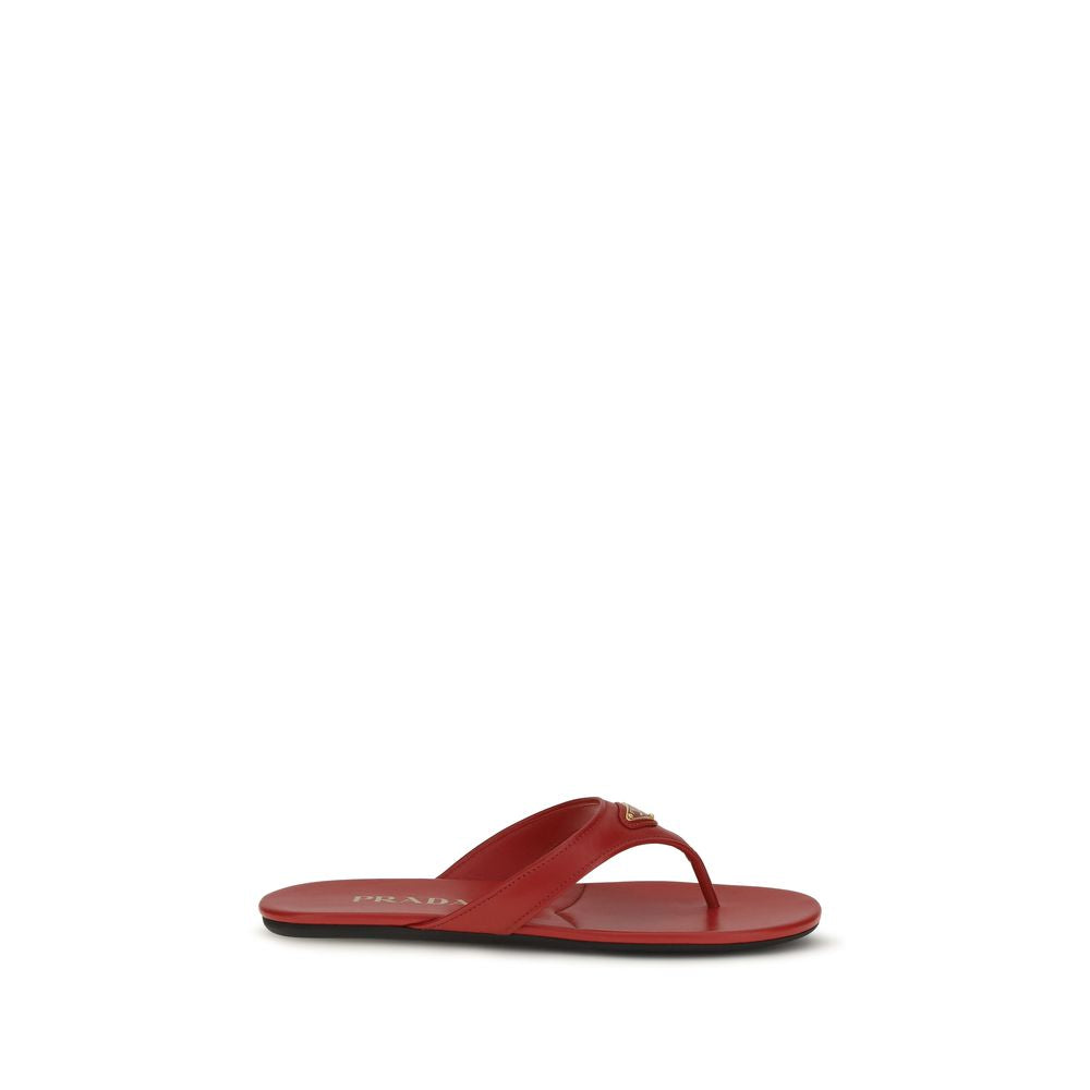Prada Multicolor Calf Leather Bos Taurus Flat Women's Sandals