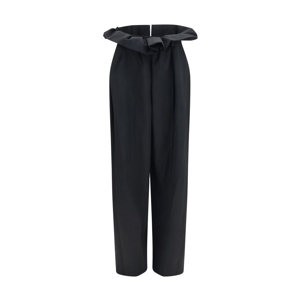 Khaite Black Wool Oves Aries Casual Women's Pants
