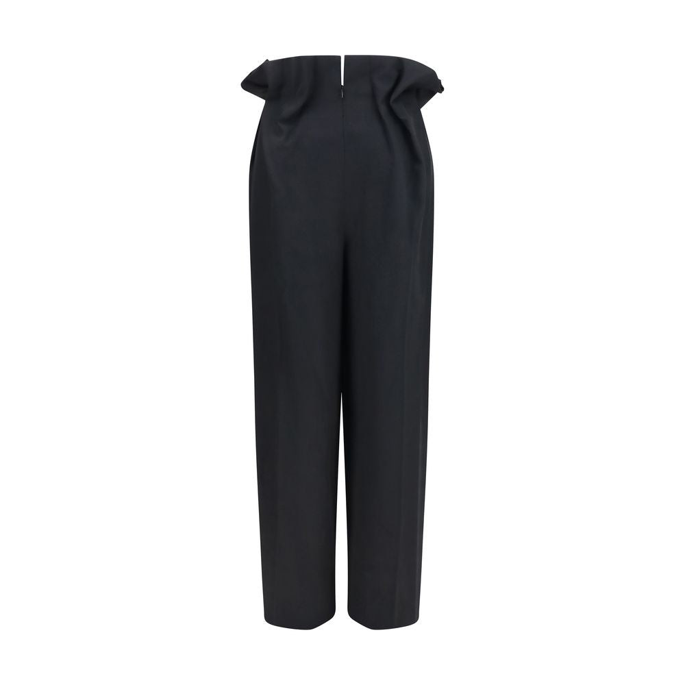 Khaite Black Wool Oves Aries Casual Women's Pants