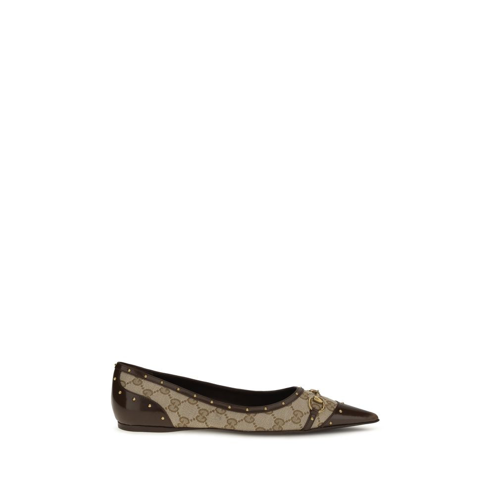 Gucci Beige Polyester Ballet Women's Flats