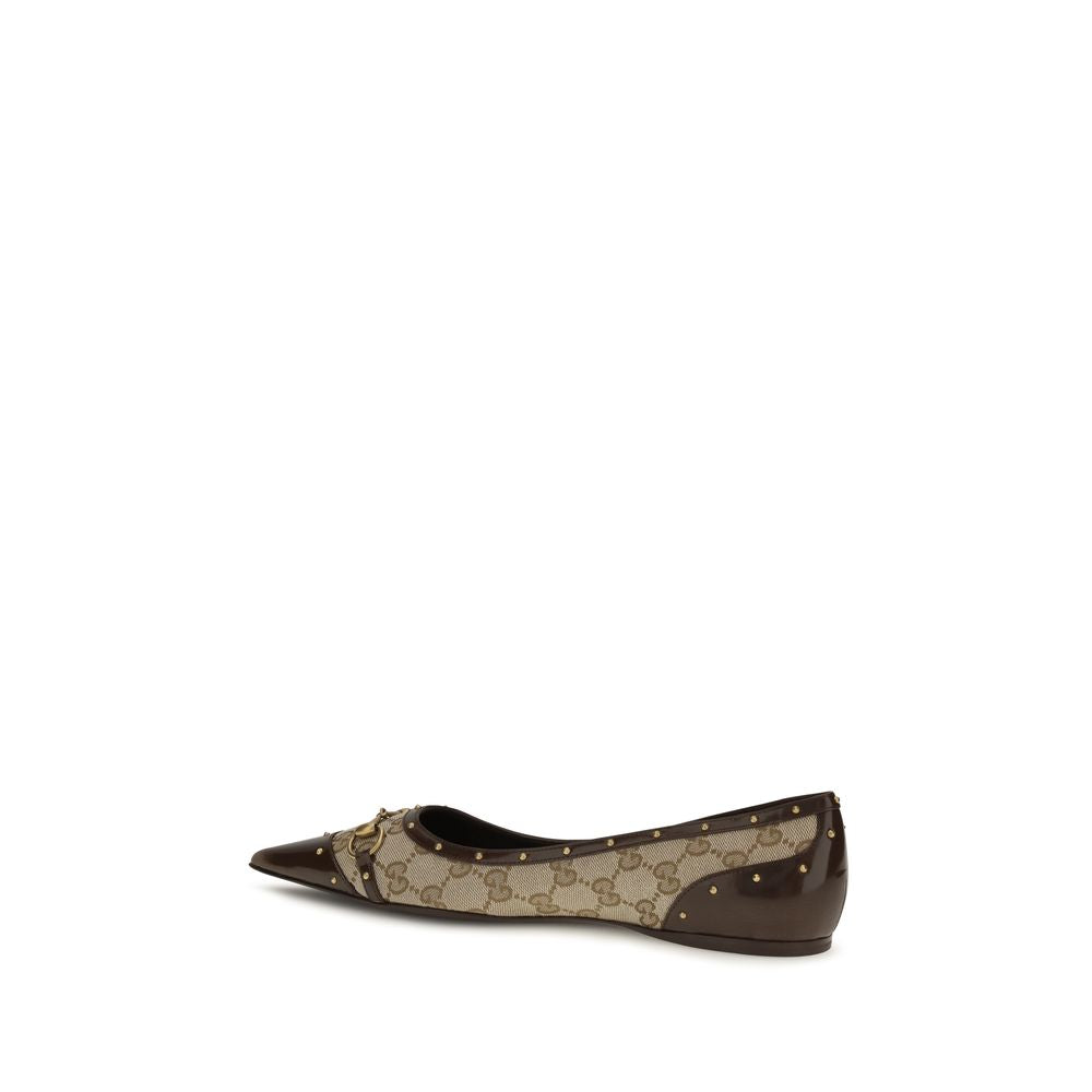 Gucci Beige Polyester Ballet Women's Flats