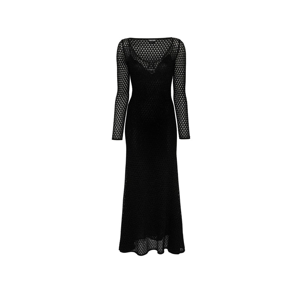 Tom Ford Black Metallic Fibre Casual Women's Dress