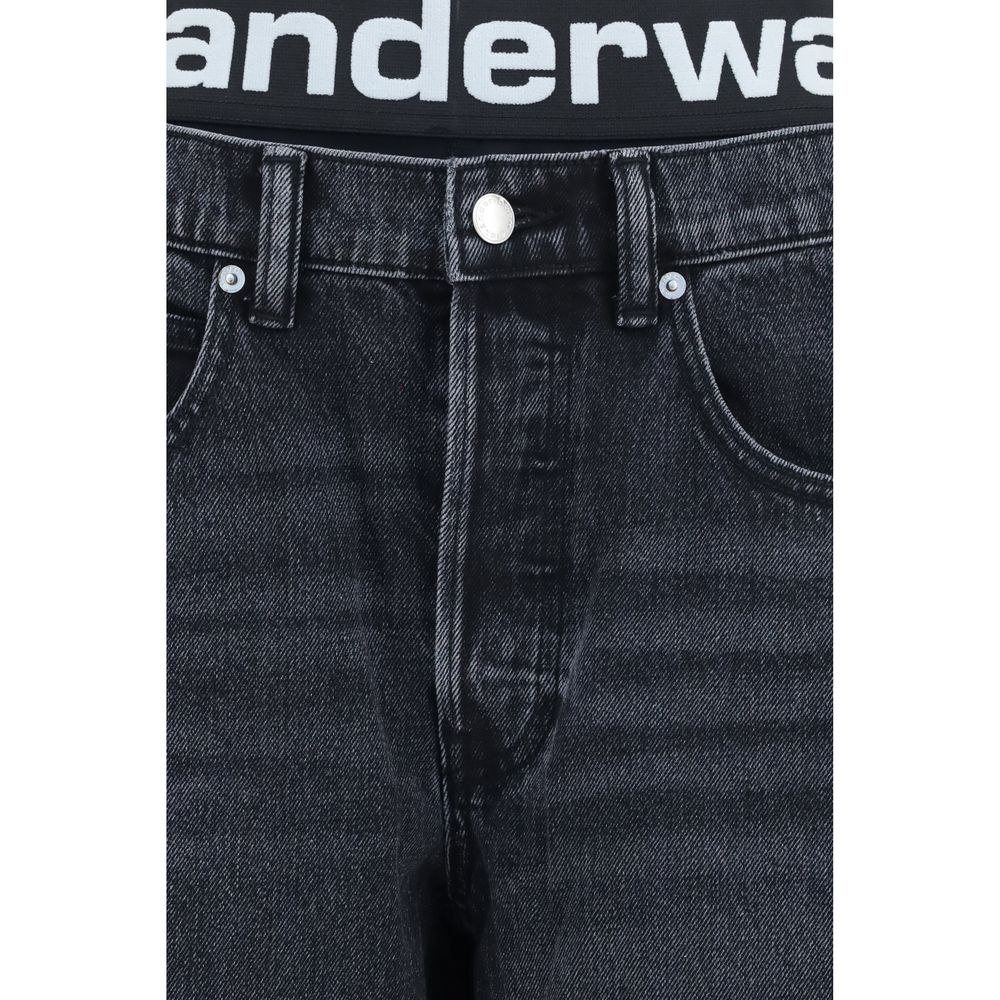 Alexander Wang Gray Cotton Relaxed Fit Women's Jeans