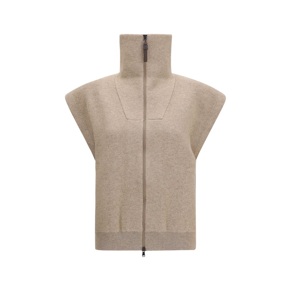 Brunello Cucinelli Beige Cashmere Women's Cardigan