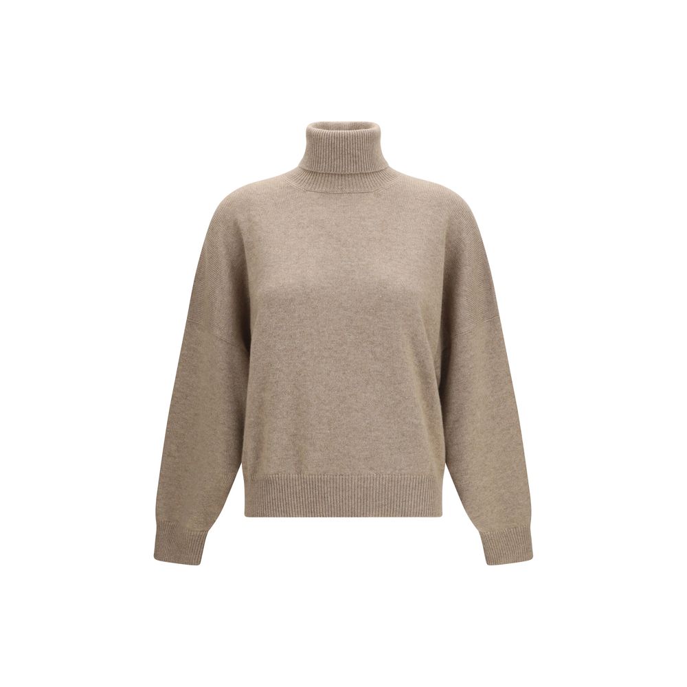 Brunello Cucinelli Brown Cashmere Women's Turtleneck
