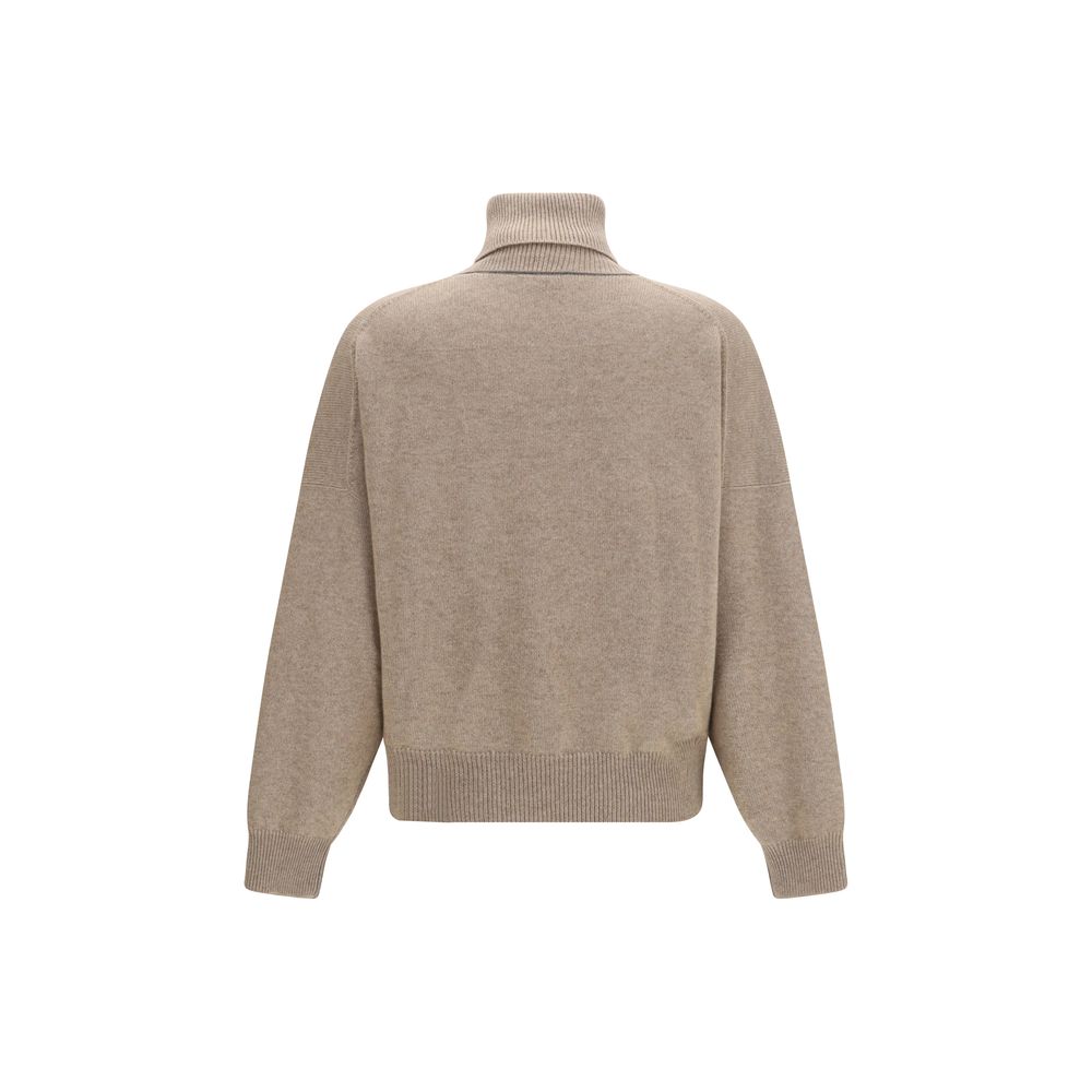 Brunello Cucinelli Brown Cashmere Women's Turtleneck