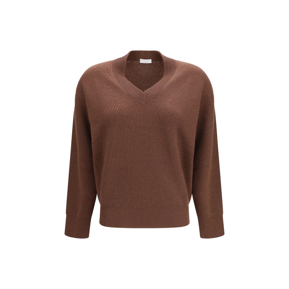 Brunello Cucinelli Brown Cashmere Women's Sweater