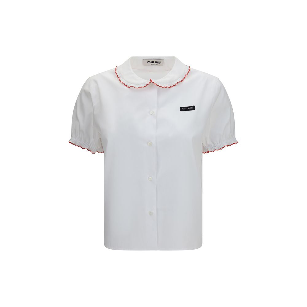 Miu Miu White Cotton Women's Blouse