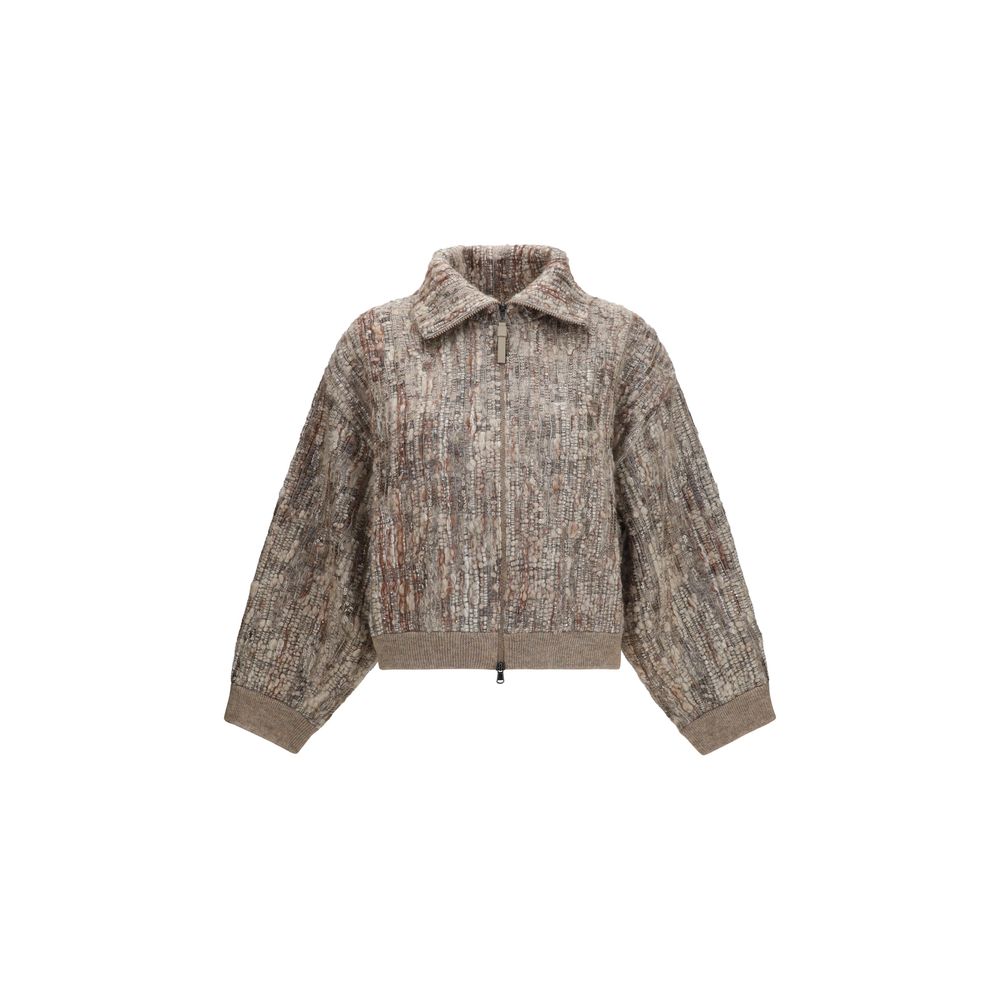 Brunello Cucinelli Beige Mohair Women's Cardigan