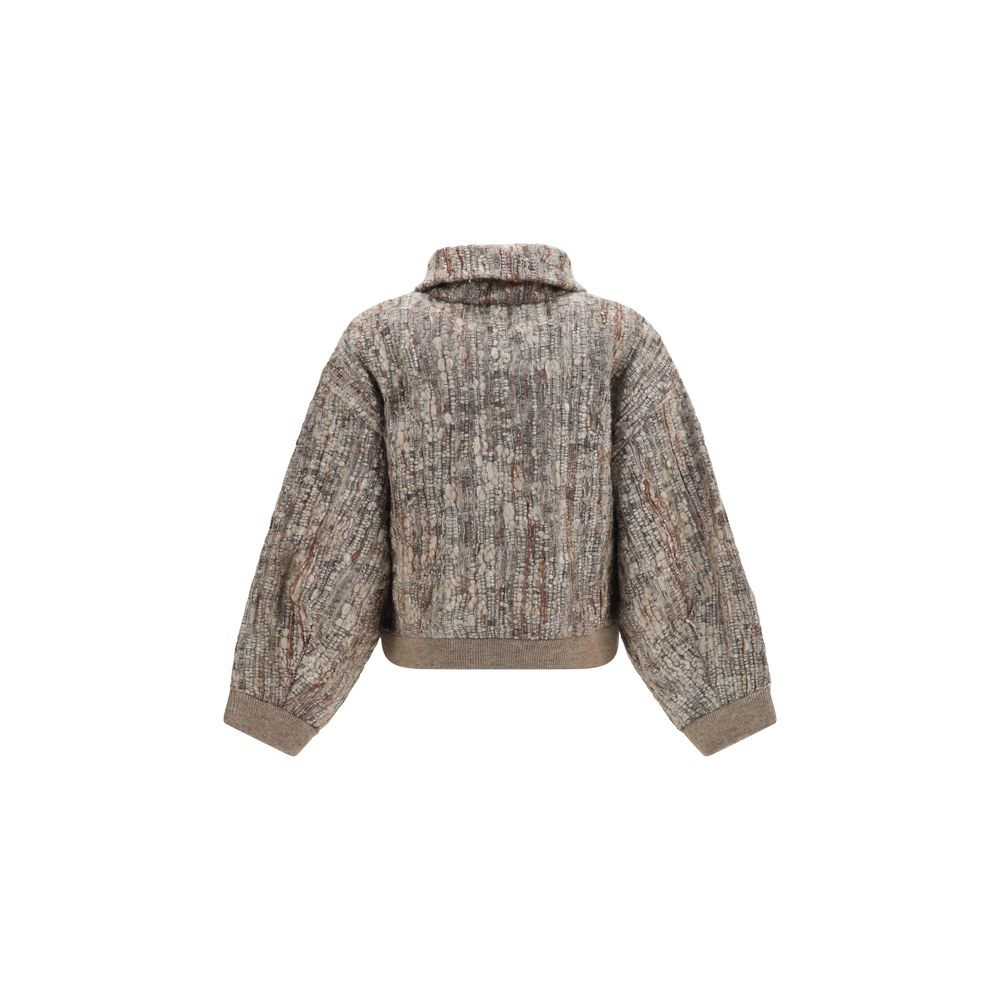 Brunello Cucinelli Beige Mohair Women's Cardigan
