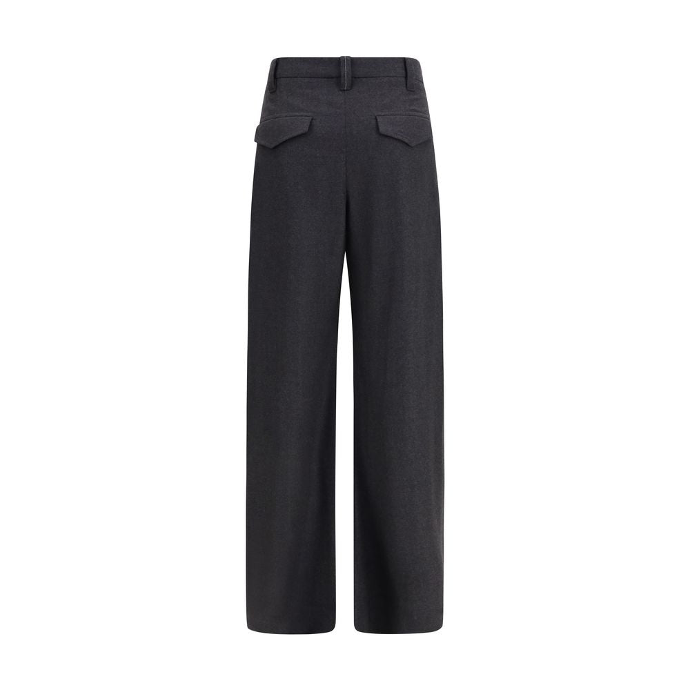 Brunello Cucinelli Gray Wool Oves Aries Dress Women's Pants