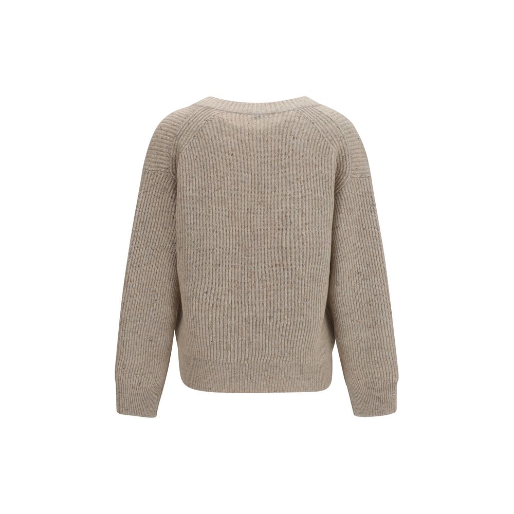 Brunello Cucinelli Beige Cashmere Women's Sweatshirt