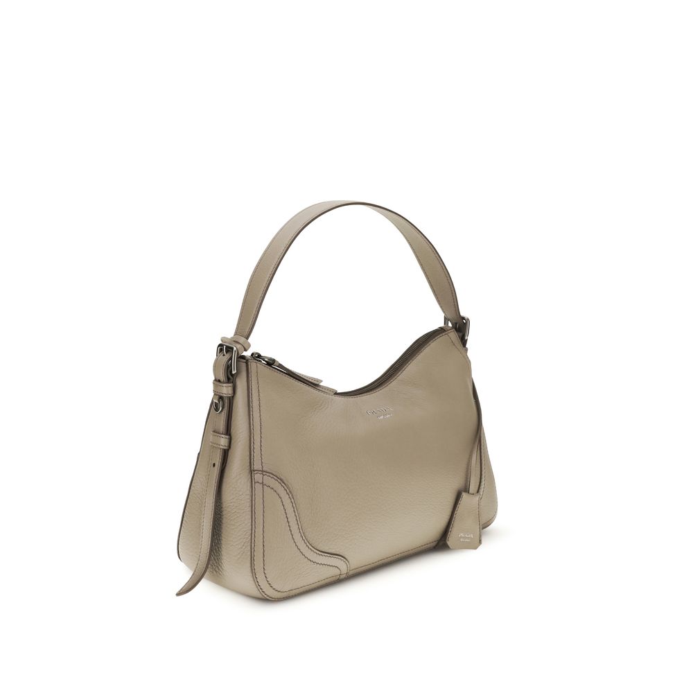 Prada Gray Calf Leather Bos Taurus Shoulder Women's Bag