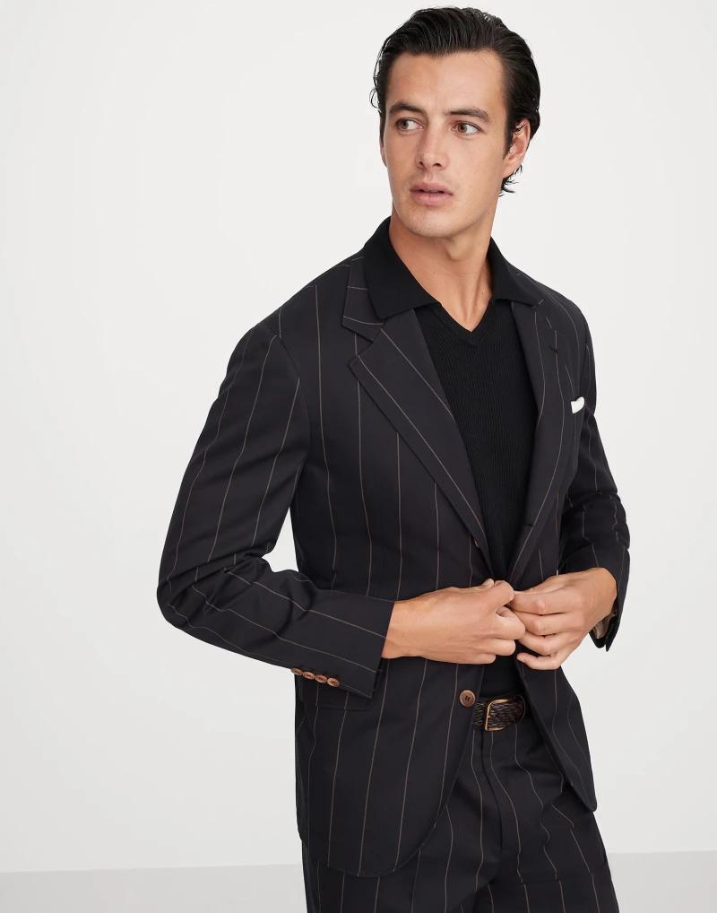 Brunello Cucinelli Bicolor Wool Men's Blazer