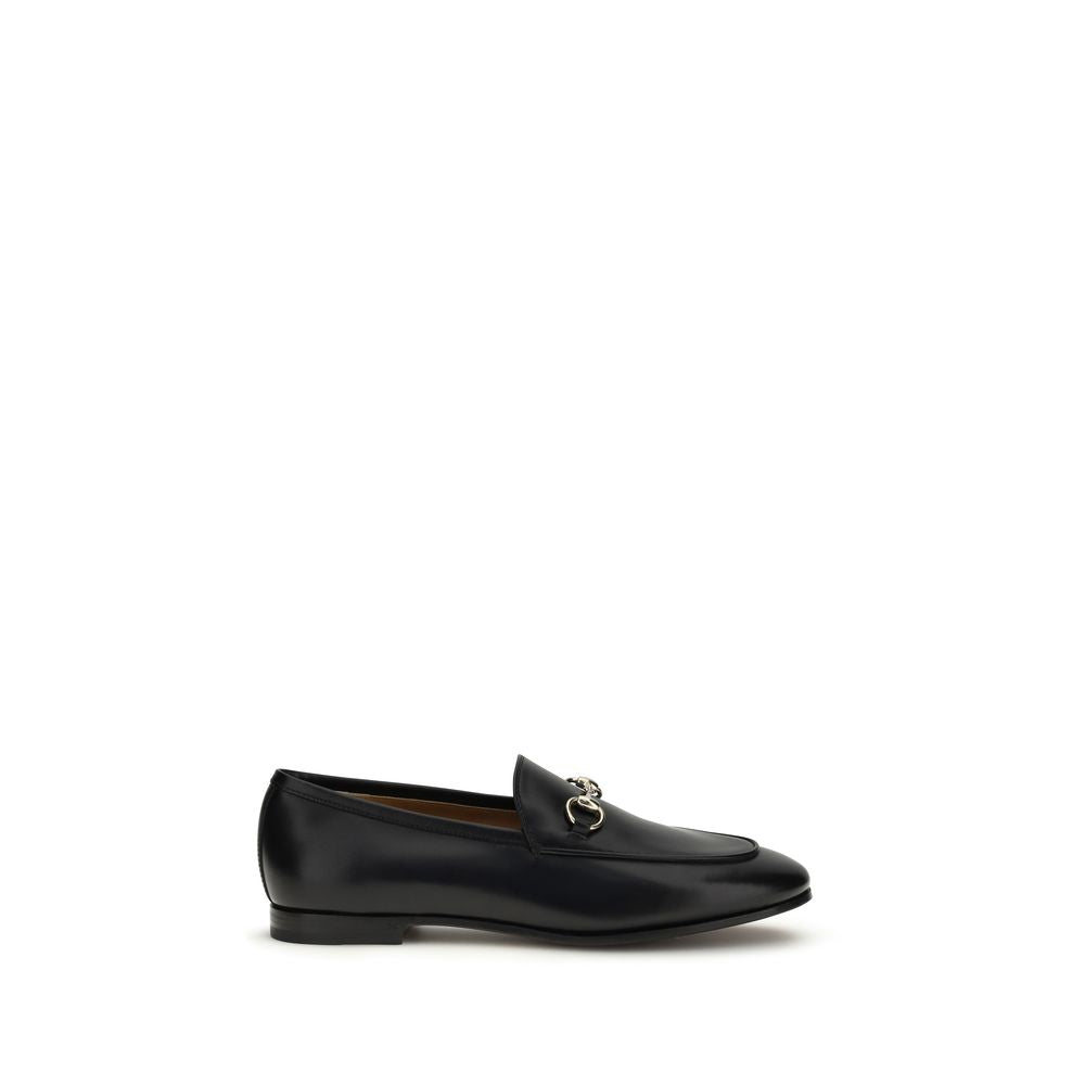Gucci Black Calf Leather Bos Taurus Slip-On Women's Loafers